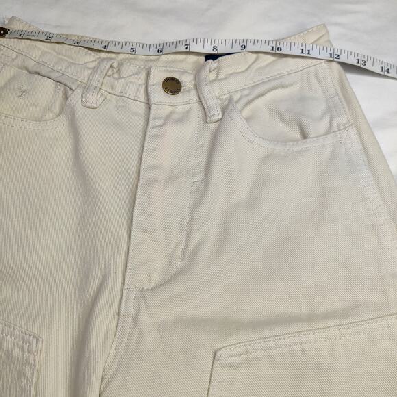 Thrills Free People Workshop Panel Organic Cotton Utility Pants Cream 2 Workwear - Picture 10 of 16